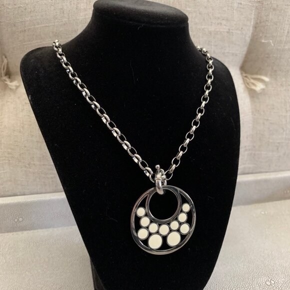 Dyrberg/Kern Idoya extra large off white enamel pendant - Picture 7 of 8